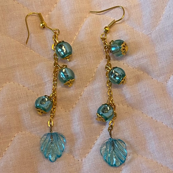 3 for 15. Handmade Leaf and Chain Earrings - Picture 2 of 3